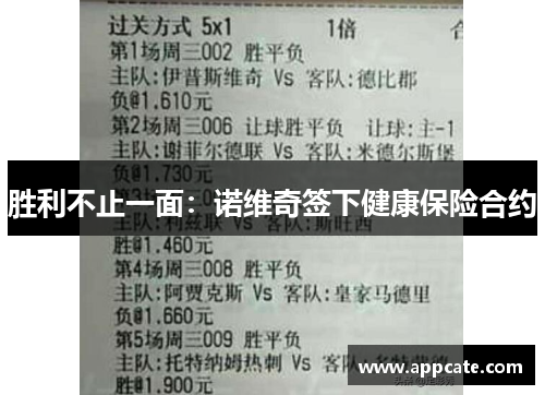 胜利不止一面：诺维奇签下健康保险合约